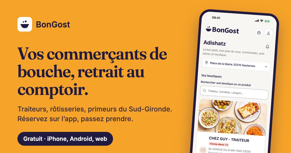 Visuel BonGost : vos commerçants de bouche, retrait au comptoir